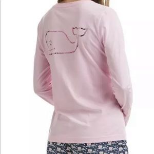 Vineyard Vines Vintage Foil Whale Pkt l/s Tee -XS